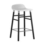 Normann Copenhagen Form bar stool, 65 cm, white - black oak