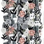 Marimekko Kasvu fabric, white-grey