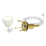 Accessori illuminazione, PH 3/2 cord set and ceiling cup, metallised brass, Bianco
