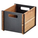 Wooden baskets, Box storage box, teak - grey, Grey