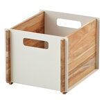 Paniers en bois, Boîte de rangement Box, teck - blanc, Blanc