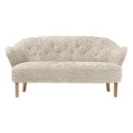 Sofas, Ingeborg sofa 2,5 seater, Moonlight sheepskin - natural oak, White