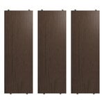 String Furniture String shelf, 58 x 20 cm, 3-pack, dark oak