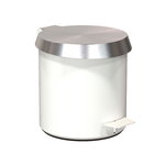 Pedal Bin 250, brushed steel - white Pedal Bin 250, brushed steel - white