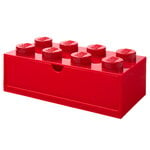 Scatole, Contenitore Lego Desk Drawer 8, rosso brillante, Rosso