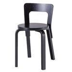 Dining chairs, Aalto chair 65, all black, Black