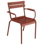Terassinojatuolit, Luxembourg käsinojallinen tuoli, red ochre, Punainen