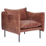 Armchairs & lounge chairs, Tiki armchair, large, black steel - vintage rangers leather, Brown