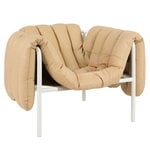 Armchairs & lounge chairs, Puffy lounge chair, sand leather - cream steel, Beige