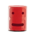 Comodini, Mobile Contenitore Componibili Smile 2, 2 moduli, rosso, Rosso