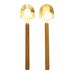 Tour salad set, teak - brass Tour salad set, teak - brass