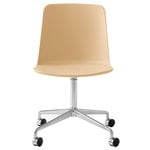 Bürostühle, Rely HW21 Stuhl, Aluminium poliert – Sandbeige, Beige
