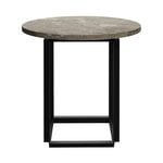 Tables d’appoint et bouts de canapé, Table d'appoint Florence 50 cm, noir - marbre gris, Gris