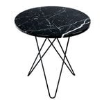 Tall Mini O table, black - black marble