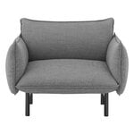 Armchairs & lounge chairs, Ark armchair, black steel - Canvas 134, Grey