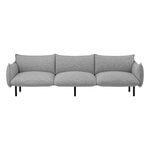 Sofas, Ark 3-seater sofa, black steel - Hallingdal 0110, Grey