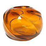 ferm LIVING Water Swirl vase, round, amber