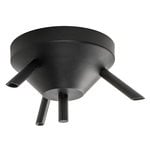 Lighting accessories, Ceiling cup with 3 outlets, black, Black