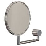 Freistehende Badezimmerspiegel, Nova2 Vergrößerungswandspiegel, polierter Stahl, Silber