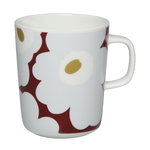 Oiva - Unikko mug 2,5 dl, wine red - grey - olive Oiva - Unikko mug 2,5 dl, wine red - grey - olive