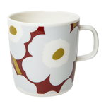 Oiva - Unikko mug 4 dl, wine red - grey - olive Oiva - Unikko mug 4 dl, wine red - grey - olive