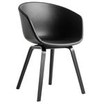 Dining chairs, About A Chair AAC23, black oak - black leather, Black