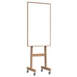 Wood Mobile whiteboard, 70,8 x 196 cm, white - oak