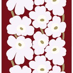 Unikko cotton sateen, dark red - light grey - off-white Unikko cotton sateen, dark red - light grey - off-white
