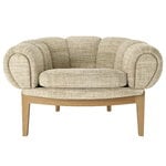 Armchairs & lounge chairs, Croissant lounge chair, oiled oak - Dedar Smilla 002, Beige