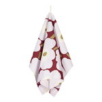 Marimekko Pieni Unikko kitchen towel, 2 pcs, dark red-light grey-off white