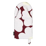 Pieni Unikko oven mitten, dark red - light grey - off white Pieni Unikko oven mitten, dark red - light grey - off white