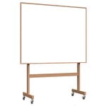 Pinnwände und Whiteboards, Wood Mobile Whiteboard, 150,8 x 196 cm, Weiß – Eiche, Weiß