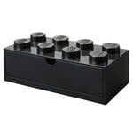 Storage containers, Lego Desk Drawer 8, black, Black