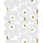 Unikko cotton sateen, white - grey - gold Unikko cotton sateen, white - grey - gold