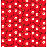 Pieni Unikko cotton fabric, dark red - red - brown Pieni Unikko cotton fabric, dark red - red - brown