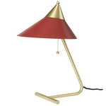 Brass Top table lamp, red grape