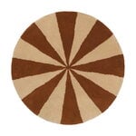 Tappeti in lana, Tappeto taftato Arch, piccolo, marrone rosso - bianco naturale, Bianco