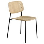 Ruokapöydän tuolit, Soft Edge 40 tuoli, musta - lakattu tammi, Luonnonvärinen