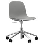 Office chairs, Form Swivel 5W Gaslift chair, aluminium - grey, Grey