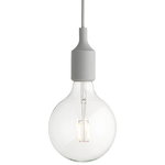 Pendant lamps, E27 LED pendant, light grey, without canopy, Grey