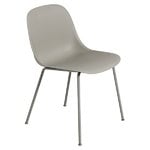 Dining chairs, Fiber side chair, tube base, grey, Gray