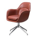 Armchairs & lounge chairs, Swoon chair, swivel base, chrome - Omni 293, Brown