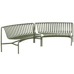 Palissade Park dining bench, in-in, set of 2, olive