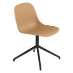 Muuto Fiber side chair, swivel base, ochre - black