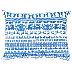 Yö metsässä interior pillow, large, white-blue Yö metsässä interior pillow, large, white-blue