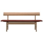 Benches, Mogensen 3171 bench, oiled oak - burnt sienna leather leather, Natural