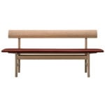 Fredericia Mogensen 3171 bench, oiled oak - burnt sienna leather leather