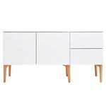 Buffets et commodes, Buffet Fuuga, 144 cm, blanc - chêne, Blanc