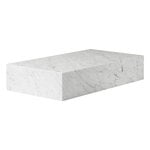 Tavoli da salotto, Tavolo Plinth Grand, marmo di Carrara bianco, Bianco