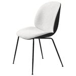 Dining chairs, Beetle chair, matt black - black - Light Boucle 001, Grey